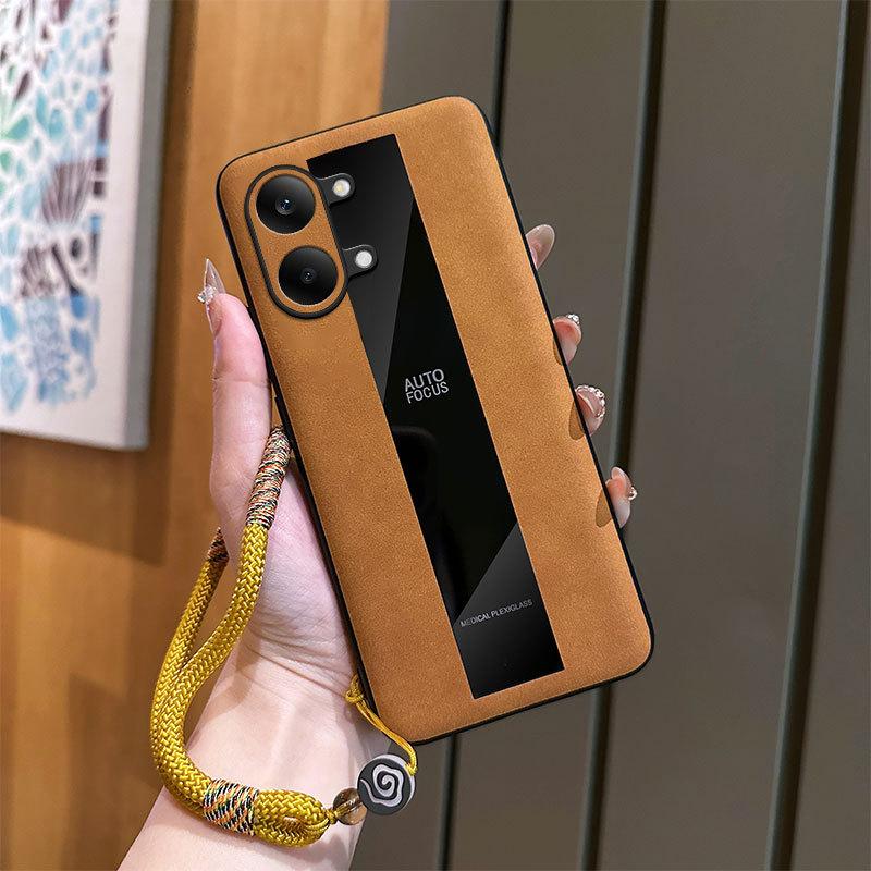 Sheepskin Leather Carbon Fiber Texture Pattern Case For Poco X8 ProMax F8 Ultra X/M/F 7 6 Pro Hypercar Design Protect Back Cover