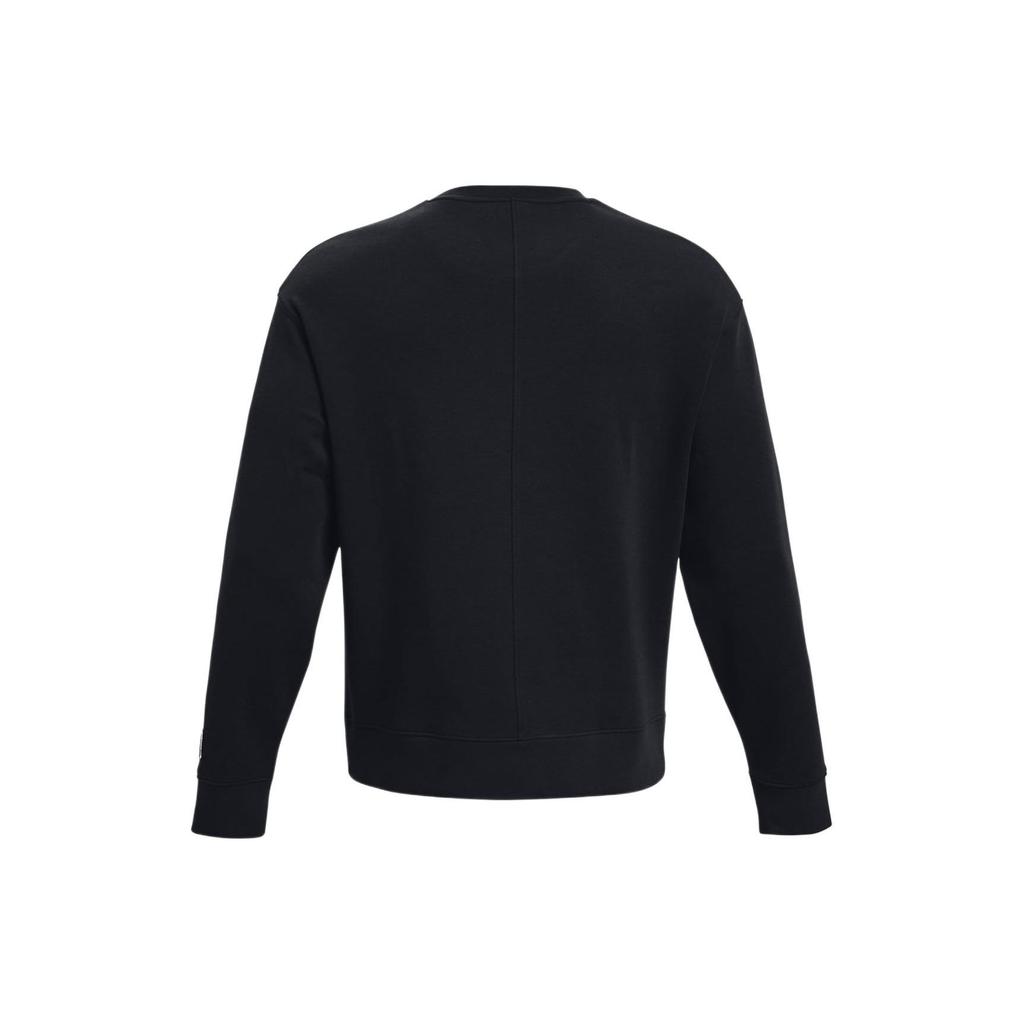Under Armour Solid Knit Crew Neck Casual Sport Sweatshirt Men Tops Black 1377172-001