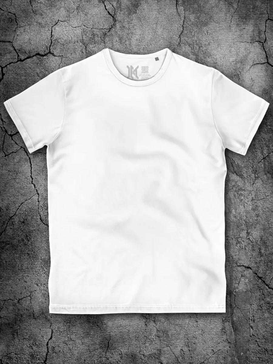 Мужская белая базовая однотонная хлопковая футболка без рисунка XL