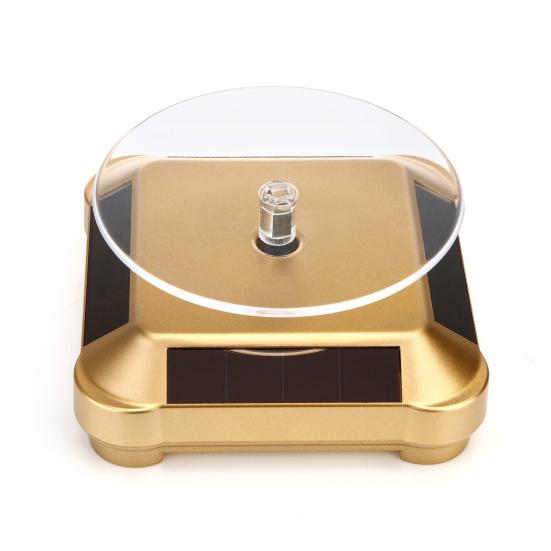 Solar Rotating Display Stand 360 Degrees Dual Use Stable Automatic Turntable for Showcase