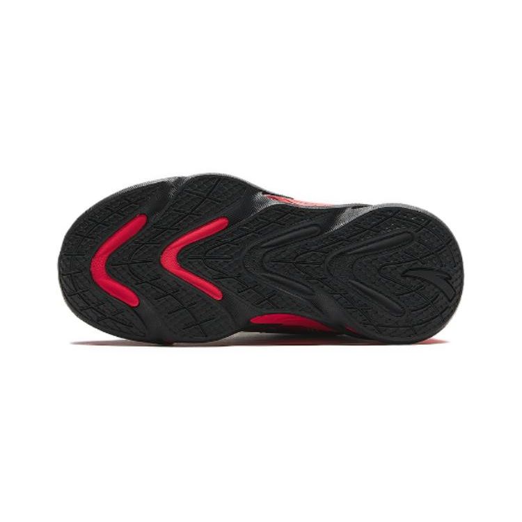 Anta Kids Round Head Knob Versatile Shock Absorbing Wear Resistant Low Top Running Shoes Kids Running Shoes Black Red 312419912N-7