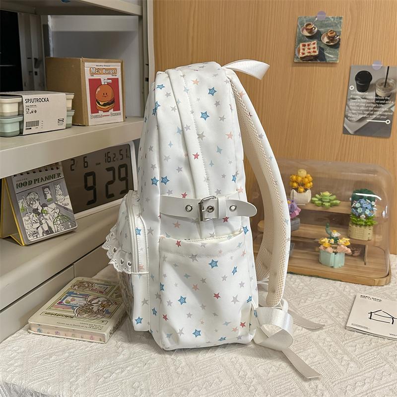 תרמיל נשים עם הדפס כוכבים, קיבולת גדולה, תיק בית ספר לתלמידים