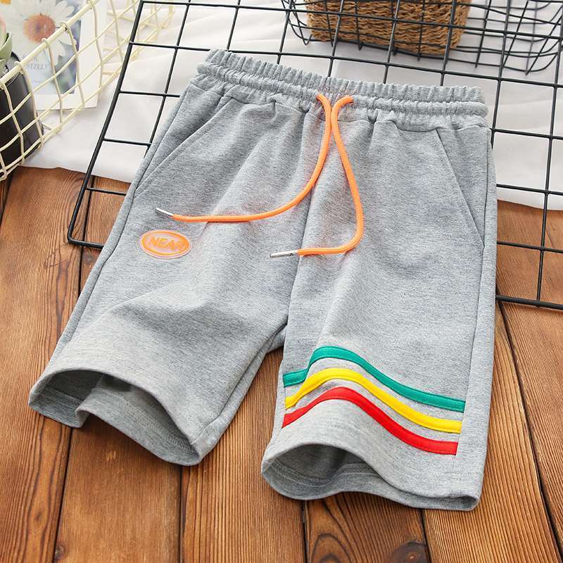 

Шорты для мальчиков Летний стиль Детская одежда Детские брюки средней длины Узкие брюки Пляжные брюки 170 серый