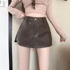 2025 Autumn/Winter Chic Slimming High-Waisted PU Leather Skirt Pants