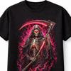 Cyber Grim Reaper Skeleton Horror Graphic Black Unisex TShirt