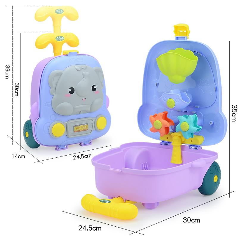 Trolley Case, Beach Sand Digging Tool, Suitcase 8-Piece Set, Bath Baby Outdoor Water Toy