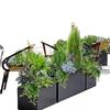 Wrought Iron & Stainless Steel Outdoor Flower Box Divider Fence for Courtyards and Commercial Spaces