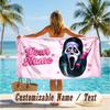 Custom Text Beach Towel, Soft Absorbent Swimming Multi-use TowelScream Ghostface