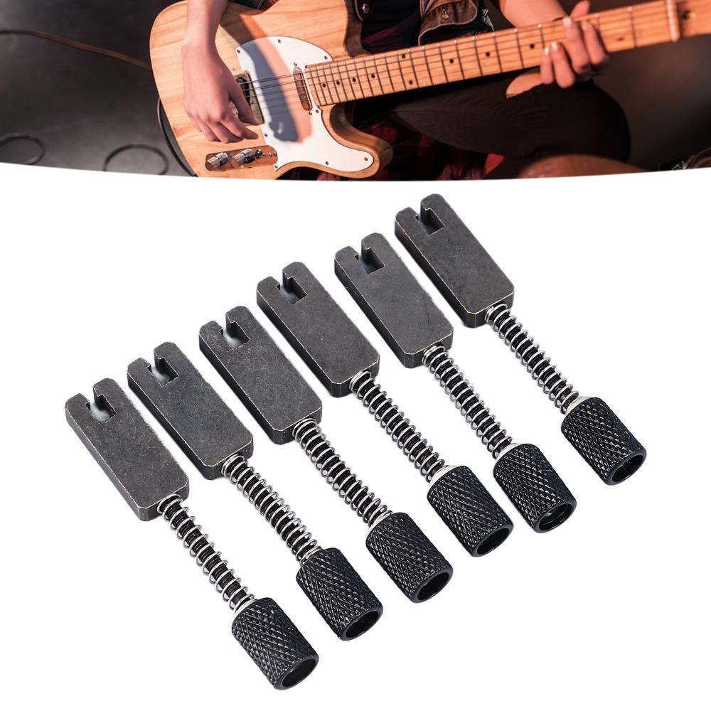 6PCS Metal Material Electric Guitar Bridge Black Color Bridge Replacement Parts For Bass Guitar