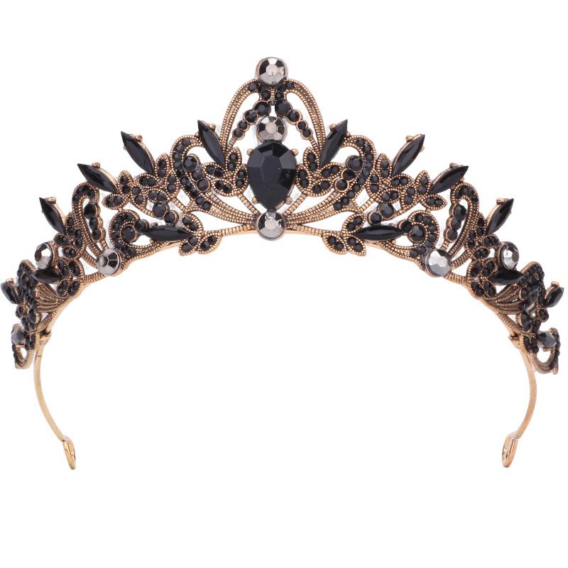 Delicate Princess Crown Baroque Queen Royal Rhinestones Headband Luxurious Bridal Wedding Diadem Prom Stage Photography Props