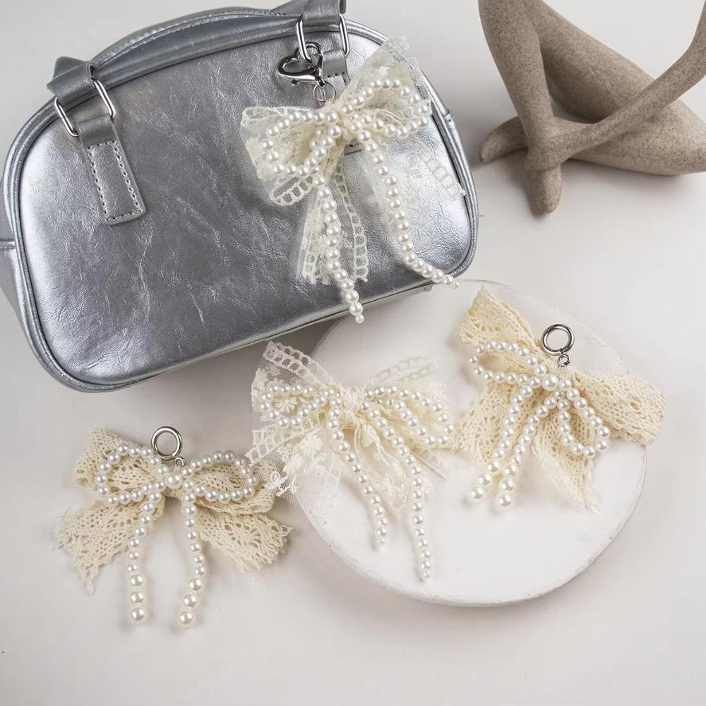1 Pc Lace pearl bow Shoe Shoelaces Charms for Sneakers Decorative Shoe Flower Buckle Decorative Shoe Fashion Charm Accessories
