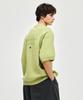 Ziosongzio Semblance Slogan Collarless Cardigan Ash Green Zi2Kt884Ag