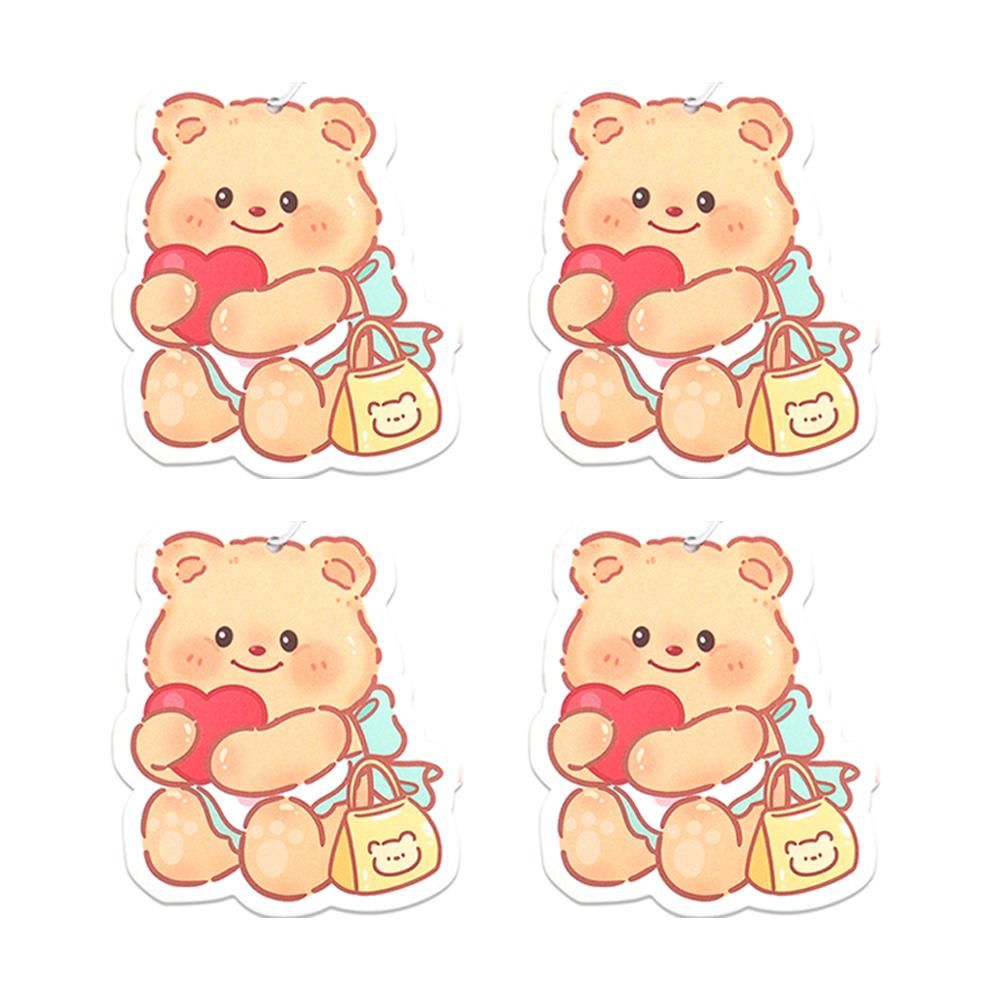 Niedlicher Bär Auto Parfüm Scheibe Auto Rückspiegel Dekoration Duft Baumwollpapierkarte Zuhause Auto Geruchsentfernung Dufttabletten