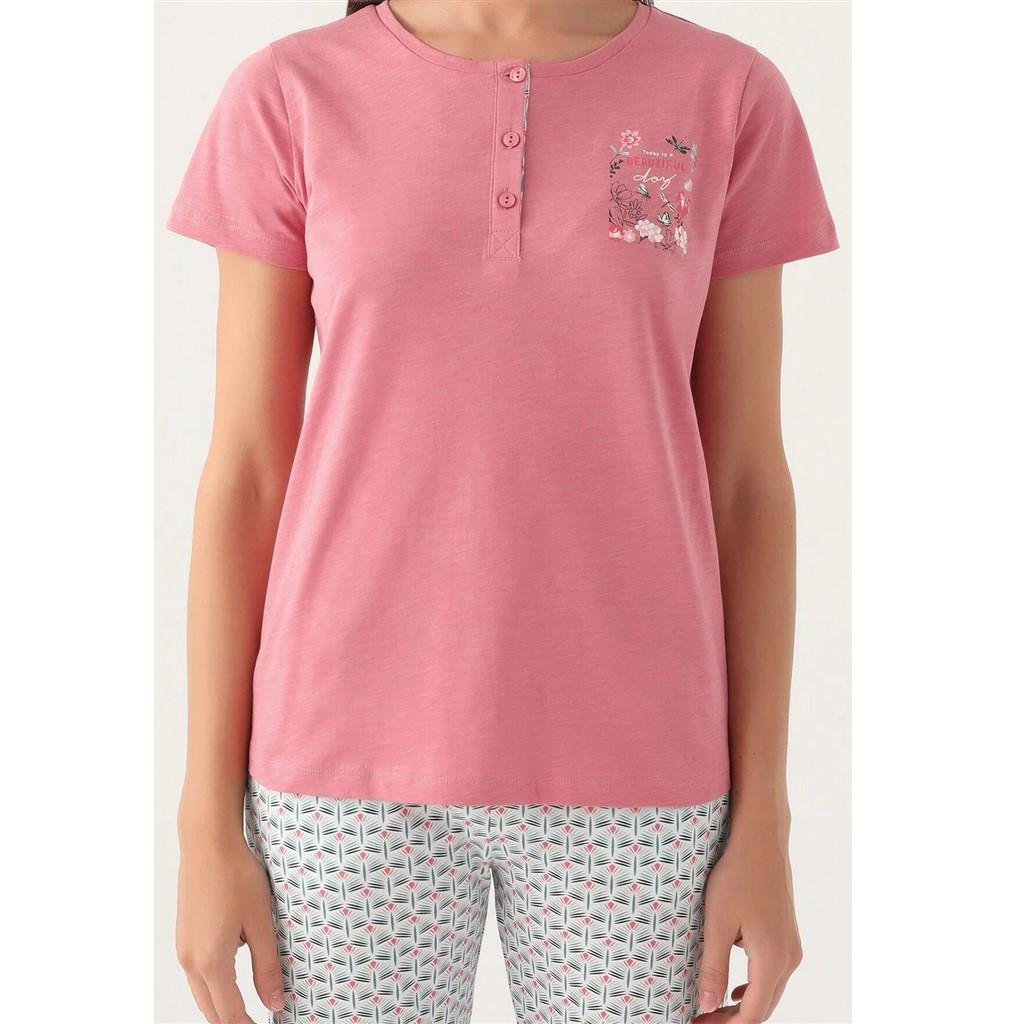 Arnetta Buttoned Collar 100% Cotton Women's Pajama Set