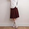 Jupe Midi Plissée à Pois Rouges Vintage: Design unique en ligne A à l'esthétique littéraire