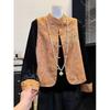 Women's New Embroidered Chinese-Style Velvet Vest with Frog Button - Two-Piece Spring Set