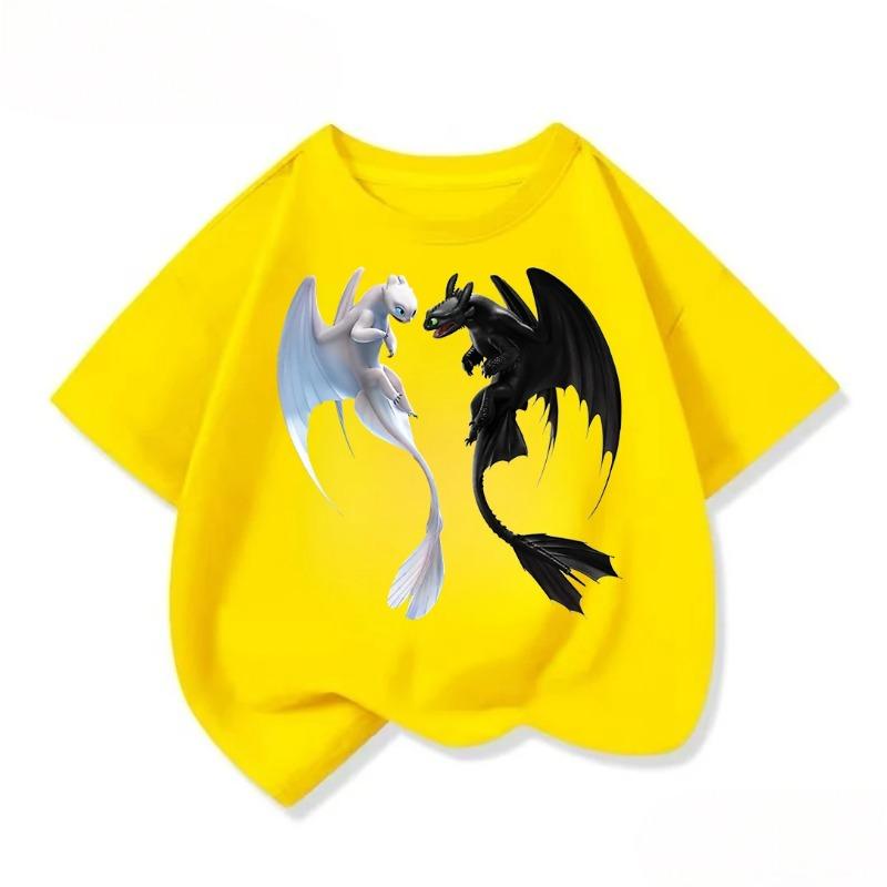 Relaxed Fit Children Short Sleeve T Shirt Kawaii Round Neck Lovely How To Train Your Dragon Graphic Street Style 3 To 14