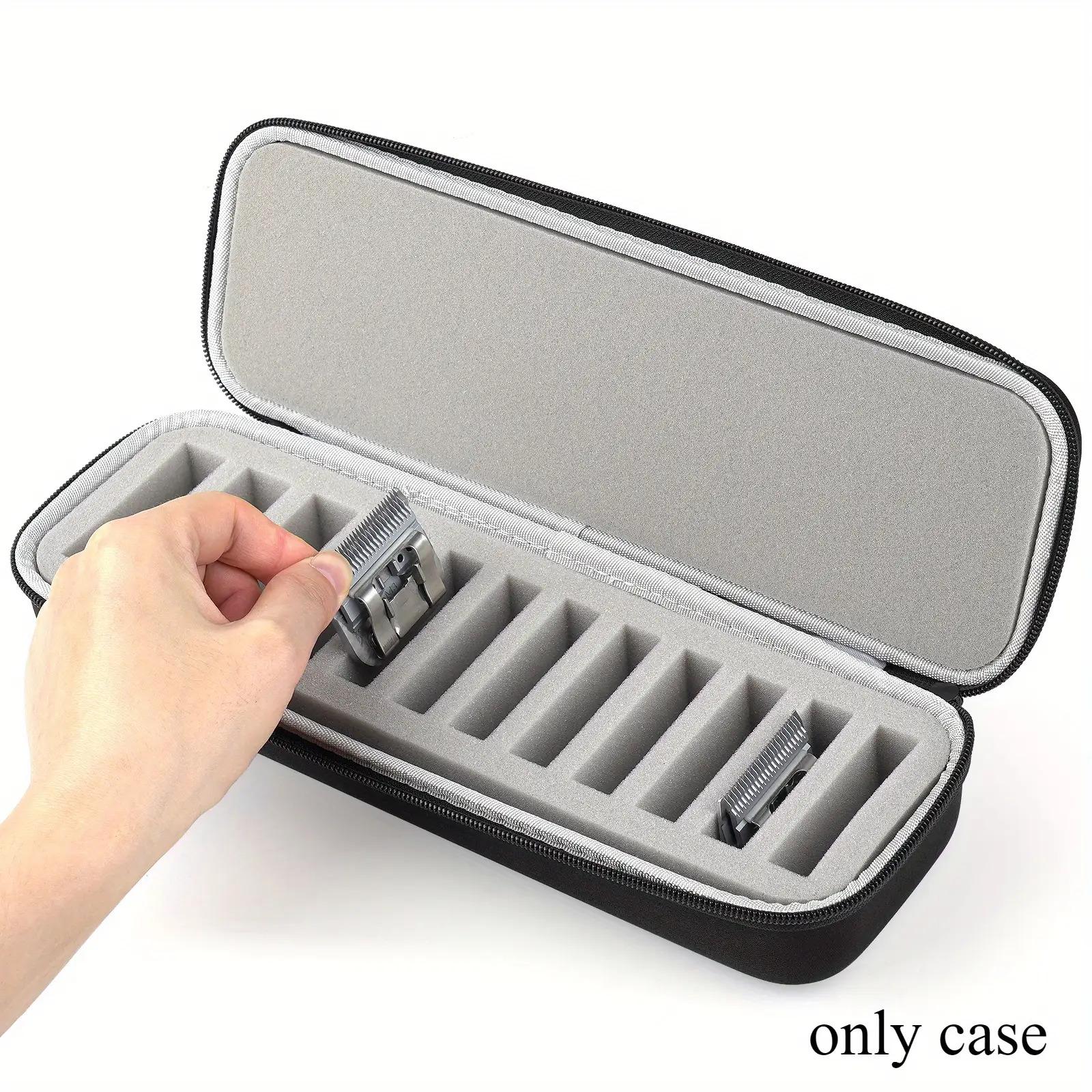 

1pc Hard Shell Trimmer Blade Storage Case, Zippered Holder for 12 Blades & Grooming Tools, Saving Space, Organizer