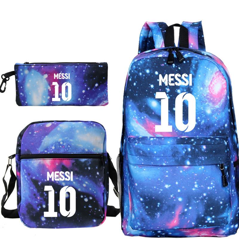 Lionel Messi · Perifere Rugzak Student Schooltas Schoudertas Etui Drie Delige Set three-piece set