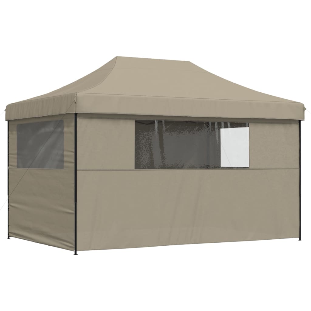 Vidaxl Pop-Up Party Tent with 4 Walls, Taupe