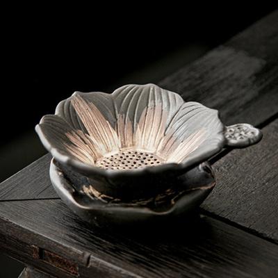 Ensemble de Filtre en Céramique Vintage Passoire à Thé Intégrée Tout en Céramique Séparateur de Thé Passoire Cérémonie du Thé Kung Fu Thé Filtre à Thé