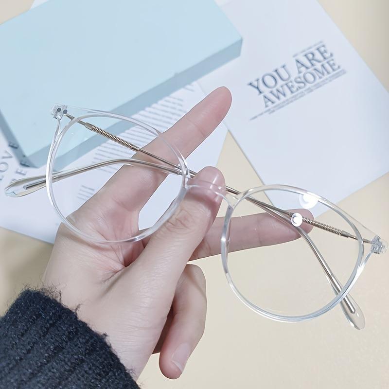 1 Pair Transparent Golden-Rimmed Small Frame Glasses - Lightweight & Stylish for Casual Attire Shopping and Street Pography