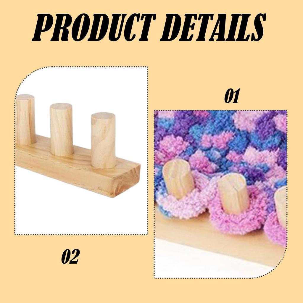 Knitting Loom Portable Handcrafted Wool Weaving Accessory for Blanket Scarf Sweater DIY Projects