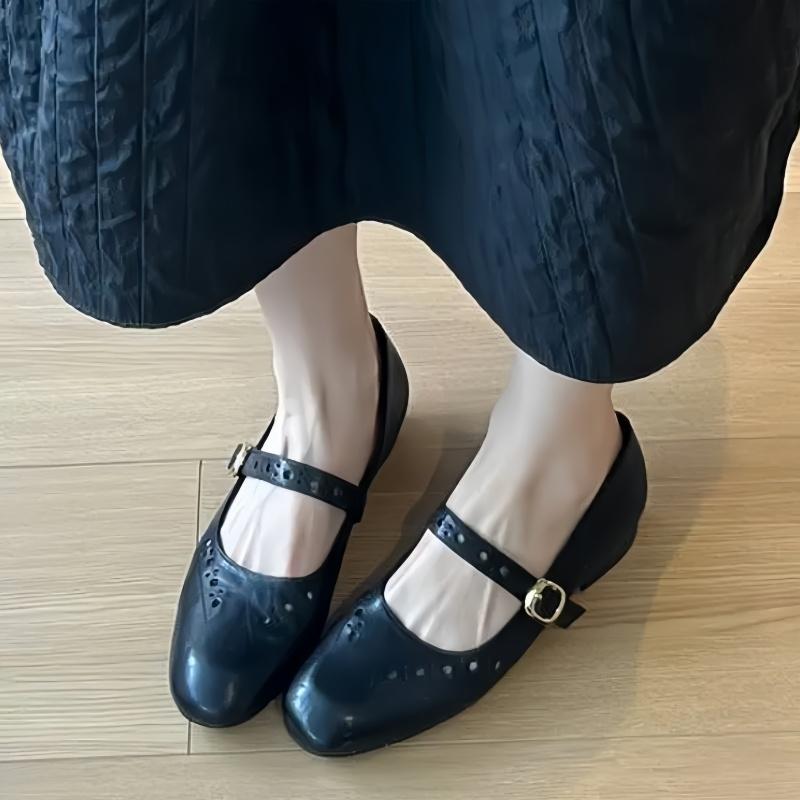 Fashion Mary Jane Leather Women Shoes 2025 New Style Handmade High Quality Mid-heels Single Shoes Ladies Office Dress Up Women Shoes