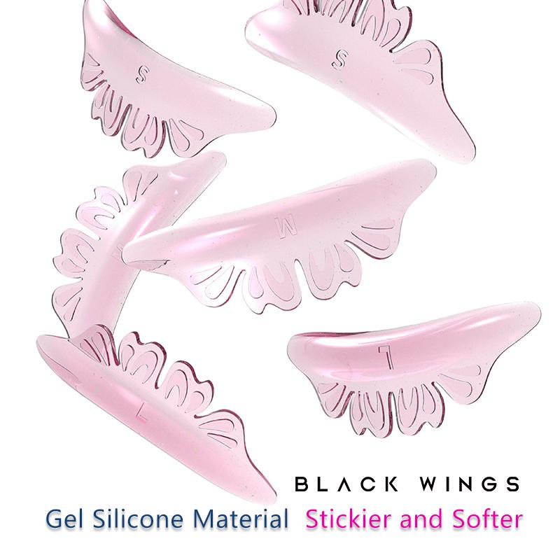 BLACKWINGS 3 Sizes Butterfly Lower Eye Patch Eyelash Perming Curler Lift Pads Eyelash Perm Pads Rods for LashLift Silicone(Pink Butterfly 3 Sizes)