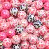 10 pz/borsa 15mm Colore Misto Placcato Stampato Acrilico Rotondo Perline Cuore Bulk Branelli Allentati Del Distanziatore Per La Produzione di Gioielli