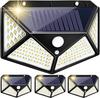 DuoGolden Solar Lights, Outdoor, Waterproof, Sensor Lights, 4-Sided Lighting, 3 Intelligent Modes, Automatic OnOff, Motion Sensor, Solar-Powered,