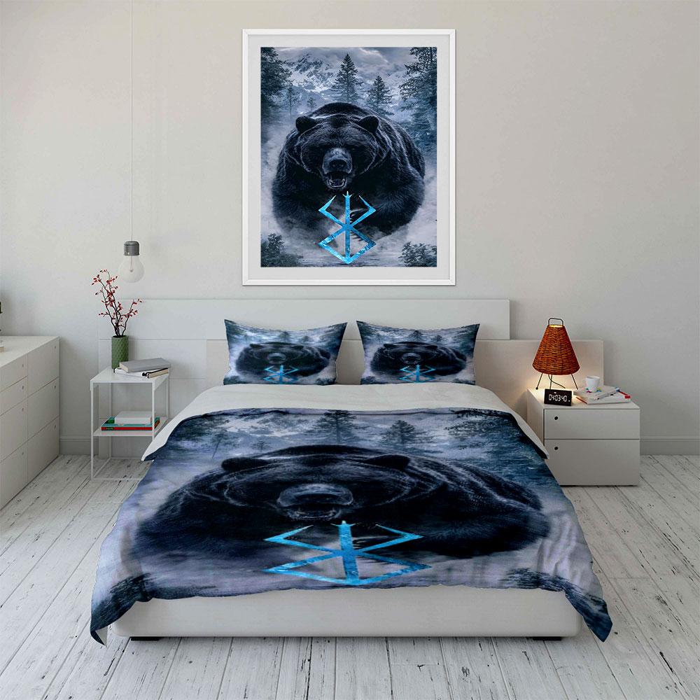 Bear, forest, and symbol. Bedding sets Duvet cover sets Duvet covers Pillowcases(1*Duvet Cover 2*Pillowcases without duvet insert)