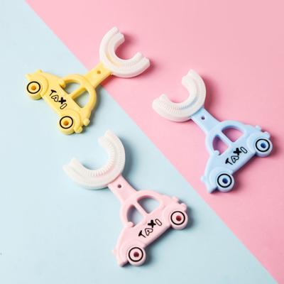Kinderzahnbürste Kreative Form Arbeitssparende TPE U-förmige Kleinkind-Bleaching-Reinigungszahnbürste für zu Hause