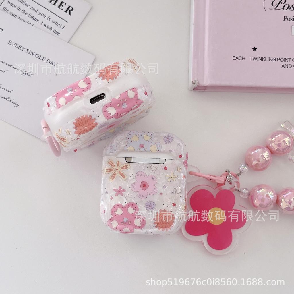 ins small clear three-dimensional flower is suitable for AirPods1/1/1 Apple earphone case pro1 protective case 1/1 generation