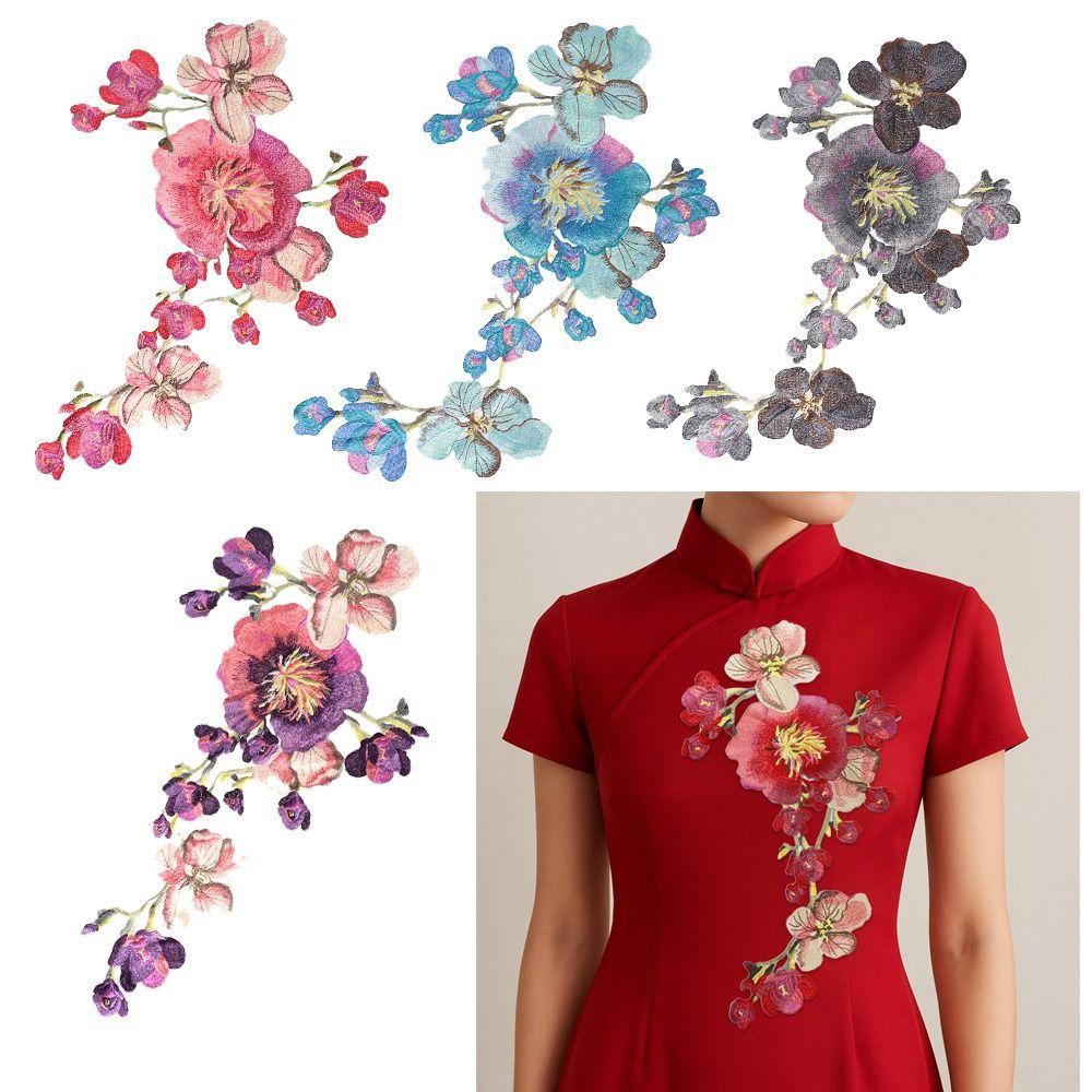 Aufnähbar Blumenstickerei Applikation DIY Applikationsflicken Handgefertigte Kleidernähflicken Luxuriöse Brautkleid Applikationen