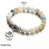 Matte Frosted Amazonite Beads with Lotus OM Charm Yoga Bracelet