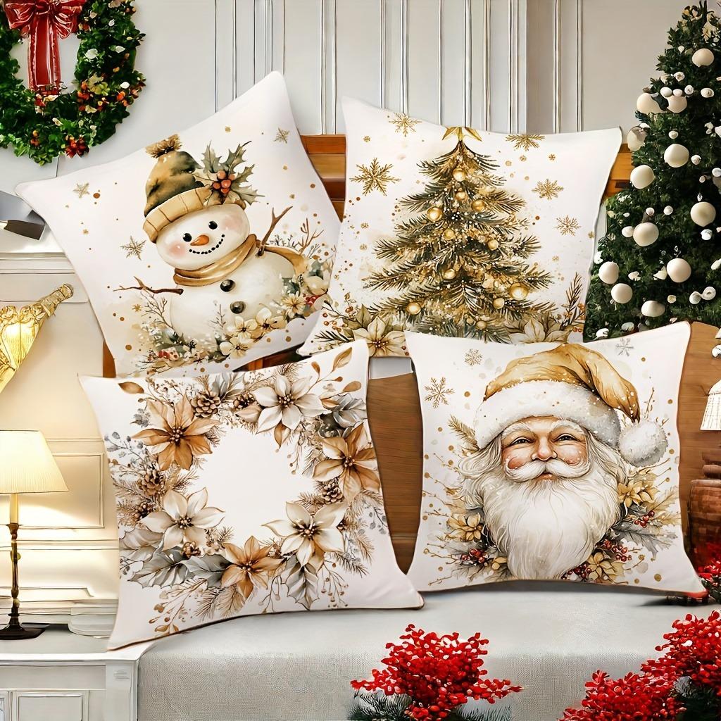 Juledekorasjon putevar Julenissen Snømann girland julepynt putetrekk Sofapute sett hjemmedekorasjon