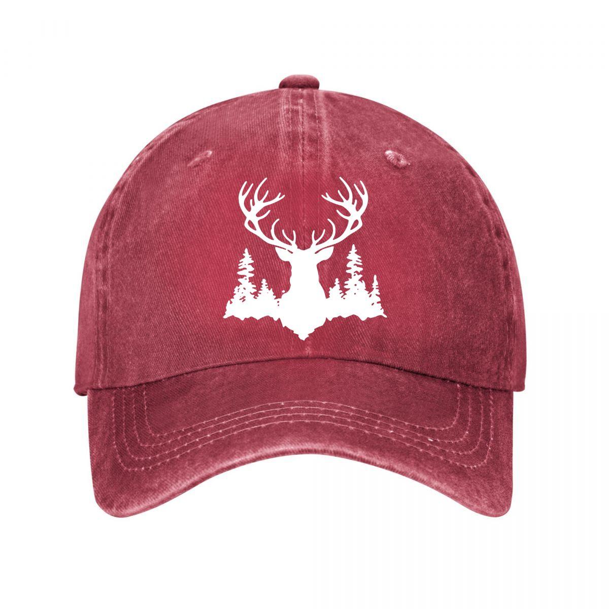 Deer Tree Suede Baseball Cap Casual Outdoor Washed Baseball Cap Adjustable