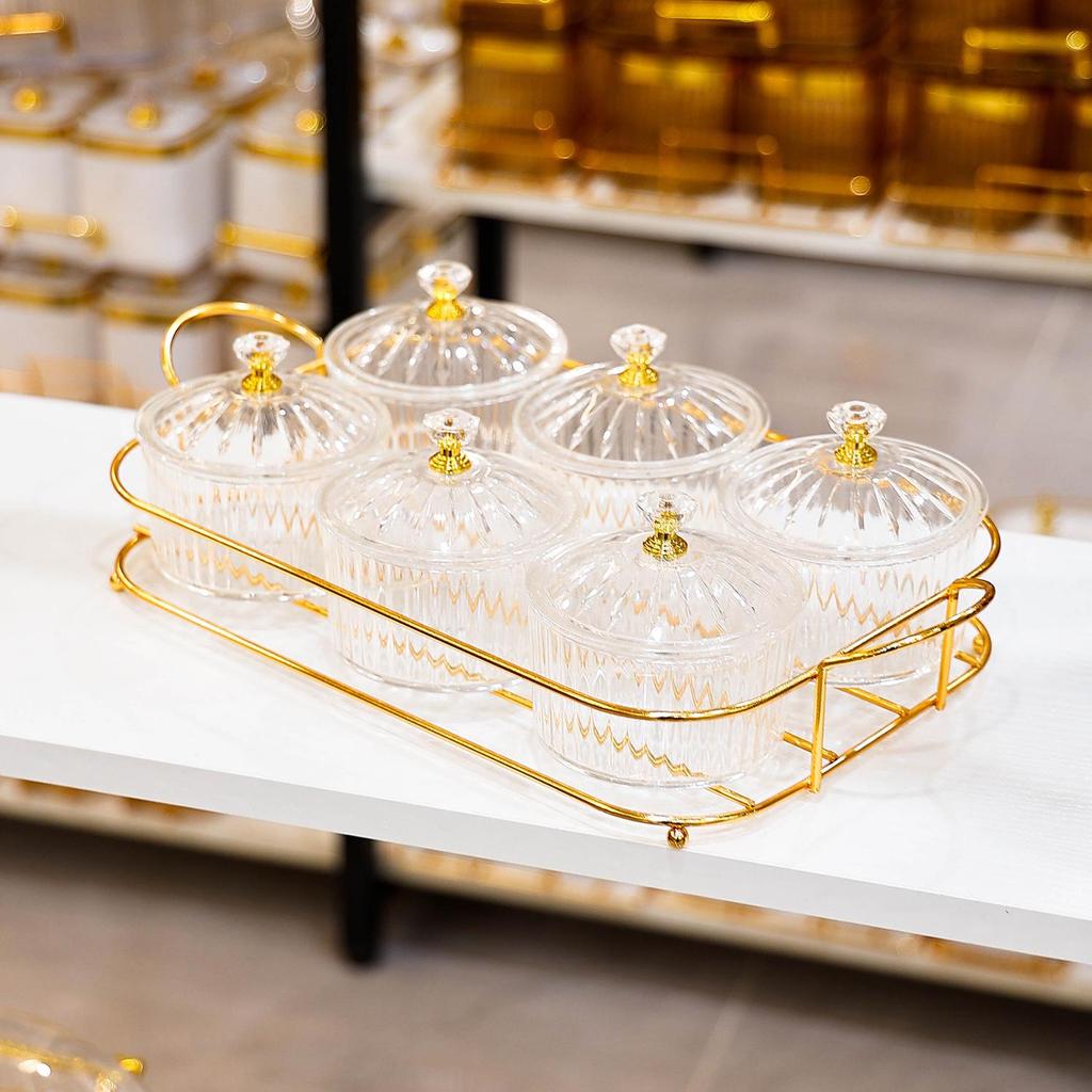 Luxury Compartmentalized Fruit and Snack Tray for Home Display