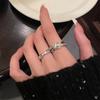 2Pcs Letter D Adjustable Silver Color Ring Niche High-End Personality Light Luxury Open Index Finger Rings Fashion Women Jewelry