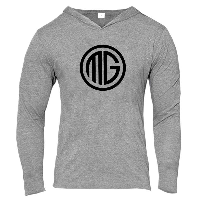 Muscleguys Весна и осень Новая молодежь Красивые толстовки Футболки High-Street Casual Tops Фитнес с длинными рукавами Одежда для тренажерного зала M серый