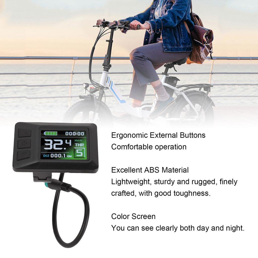 Electric Scooter Display Electric Scooter Dashboard 5 Pin Rain Proof Connector ABS Lightweight Fine Craftsmanship for Cycling