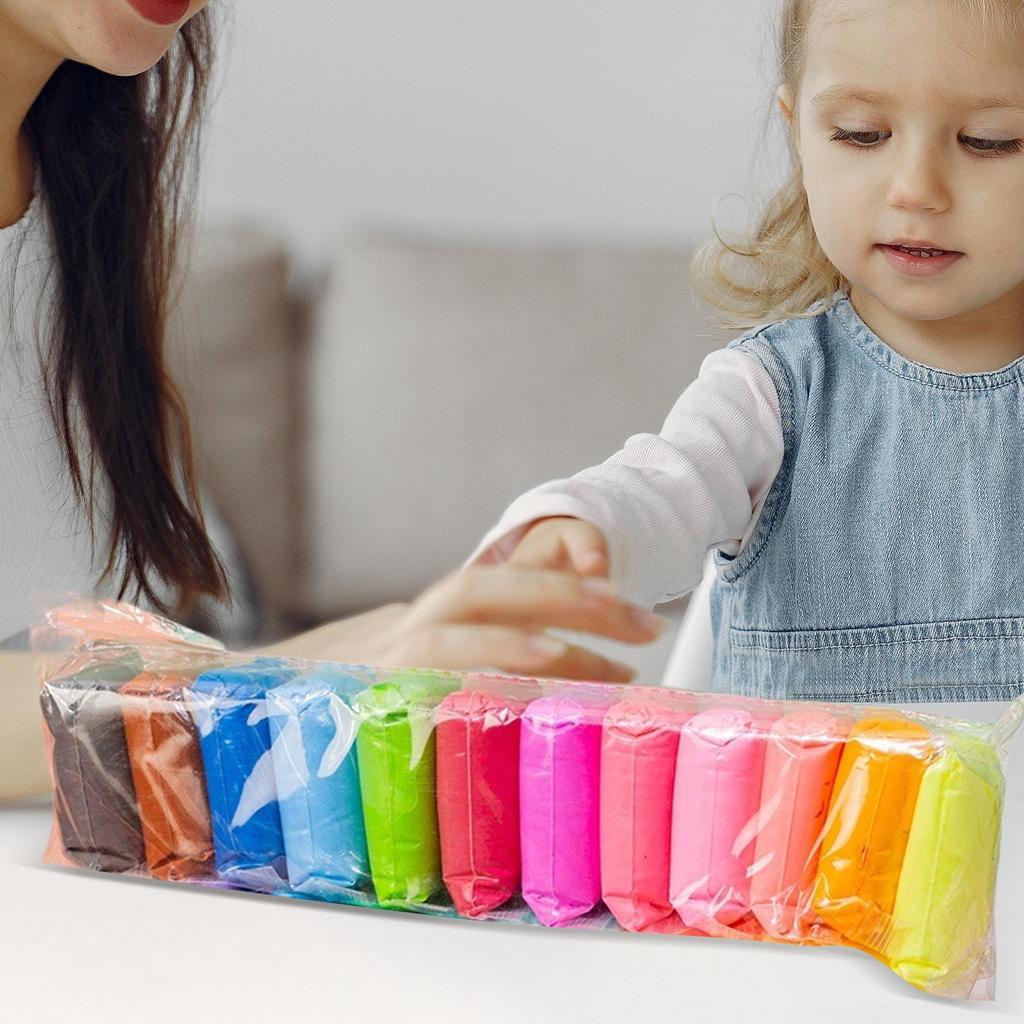 12/24/36Pcs Colored Clay Child Modelling Craft Children Air Dry Clay Stimulate Kids Early Learning Activities Interactive