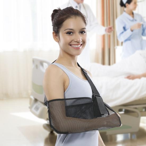 Breathable Arm Sling for Shoulder & Elbow Support Adjustable Forearm Immobilizers with Mesh Universal Left Right Strap