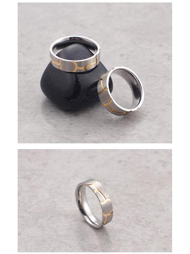 Titanstahl Zweifarbige Partnerringe – Gravierbarer Koreanischer Modeschmuck für Männer und Frauen.