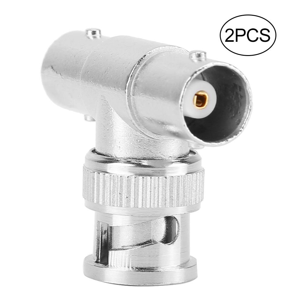 2pcs BNC Male to Female Adapter 3 Way Surveillance Video T Connector Splitter