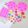 Easy to Clean Pink Flower Fondant Molds Flower Shape DIY Chocolate Decoration Moulds Silicone Decorating Silicone Mould Clay