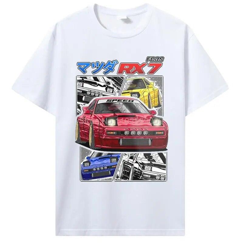 Classic Initial D T Shirt Unisex O-neck Cotton T-Shirt Unisex Hip Hop GTR Vaporwave JDM Car Tshirt Casual Daily Tee Streetwear