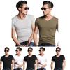 Mens Summer Casual Fashion V-neck T-shirt In Premium Quality Solid Colors