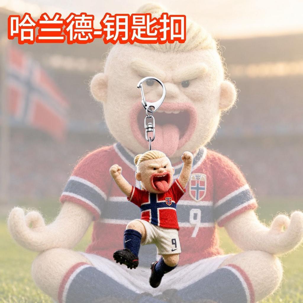 Haaland Acrylic Keychain Norway National Team Fan Merch Soccer Star Backpack Pendant